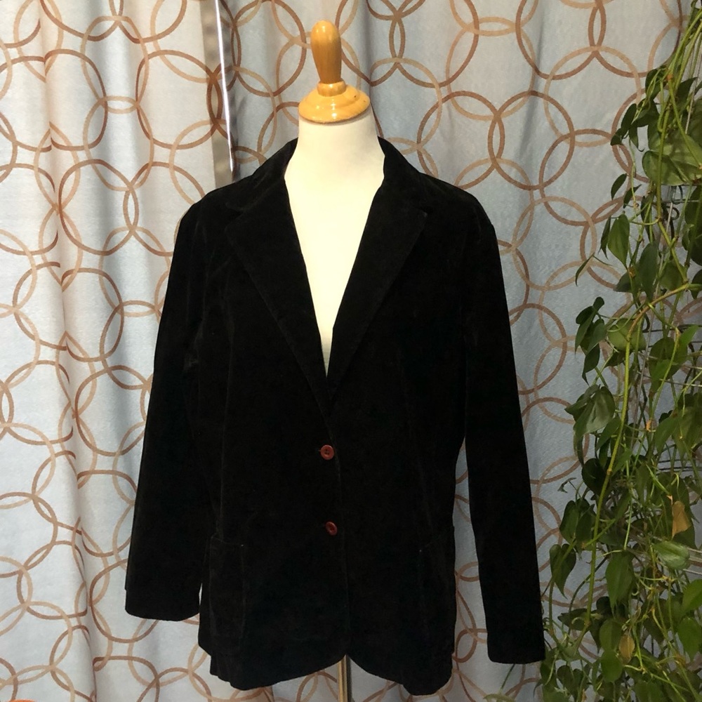 Christel Black Velvet Blazer Size 42 VGUC